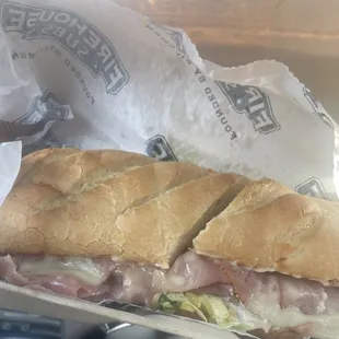 Firehouse ham &amp; cheese sub, hot and juicy ...