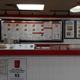 menus on the wall