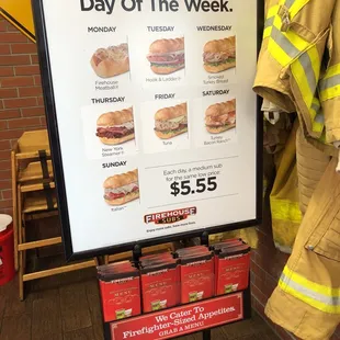 Deal of day daily $5.55 medium sub