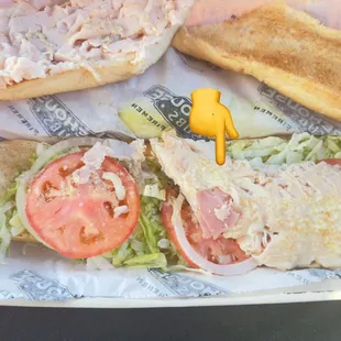 Piece of ham in my turkey sub