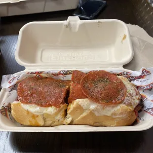a close up of a sub sandwich