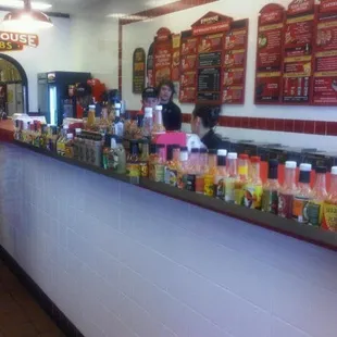 Tons of hot sauce