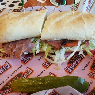 Pastrami sub with provolone