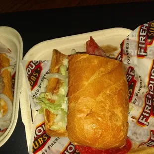 a sandwich and fries