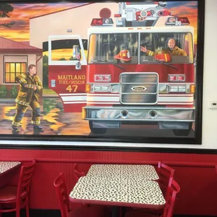 Hand painted mural it's awesone