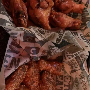 hot wings and hot garlic.