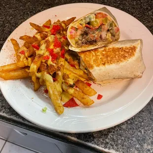 Nacho wrap with nacho fries