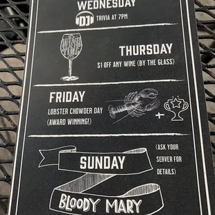 Daily specials