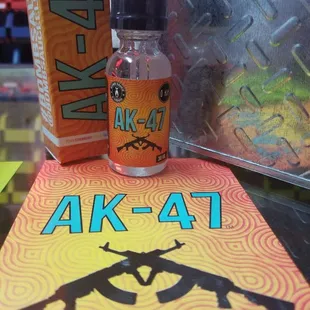 AK-47 juice
Peach strawberry banana smoothie.