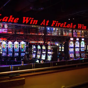 a row of slot machines