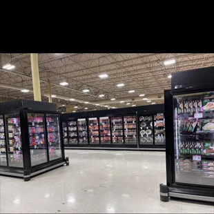 Frozen food isles are easy to maneuver through.