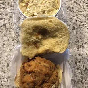 Shrab and potato salad.