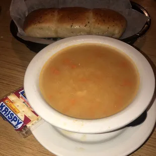 Chicken Noodle Soup with Bread