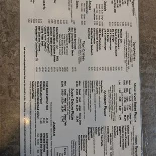 Carryout menu