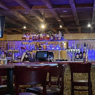 The bar is fully stocked &amp; so pretty