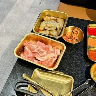 Utensils for cooking and cutting your meat once it's cooked