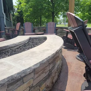 outdoor seating area with fire pit