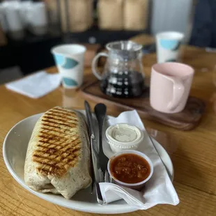 Burrito &amp; decaf pour over!