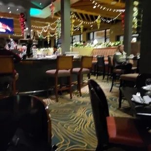 a blurry photo of a restaurant
