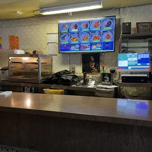 Check out counter where you order and pick up