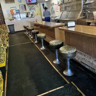 Inside seating area and view back to the kitchen