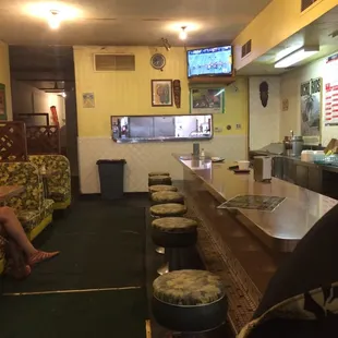 Booth and bar seating..