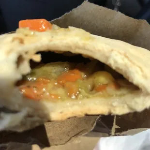 Inside of the veggie patty sooo good and yummy