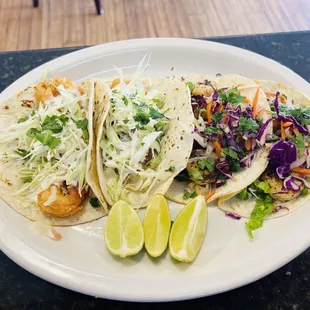 Baja shrimp  tacos  and firefighter shrimp  tacos