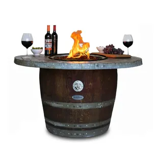 The Enthusiast Fire Table with Wood Stave Top