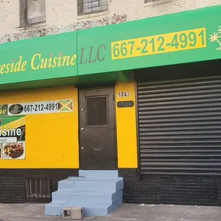 the front of the restaurant