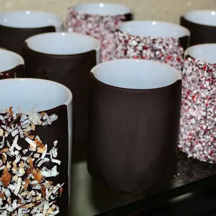 The &quot;Bah Humbug Hot Cocoa&quot; bar featured boozy holiday delights and more toppings &amp; trimmings than one could imagine.