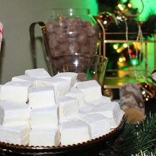 The &quot;Bah Humbug Hot Cocoa&quot; bar featured boozy holiday delights and more toppings &amp; trimmings than one could imagine.