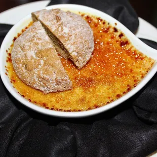 The Seasonal Crème Brulée was made with eggnog crème brulée &amp; ginger molasses cookie