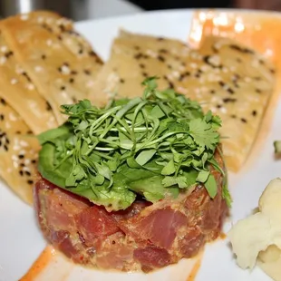 The Spicy Tuna Tartare was made with unagi, Sriracha aioli, jalapeno, ginger &amp; cilantro.