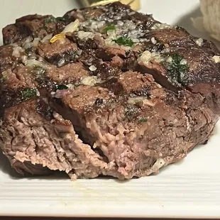 Crusty fake filet mignon.