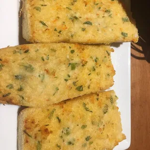 Lame ass chefs choice garlic bread.