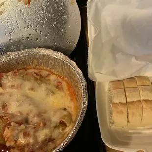 Stuffed banana peppers (3) with side of bread