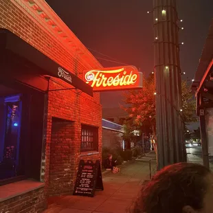 the neon sign for fireside