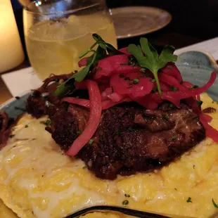 Braised Short Ribs &amp; White Cheddar Polenta, $22