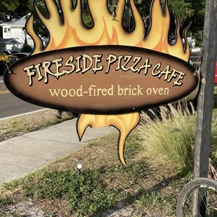 a sign for the restaurant