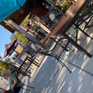 a woman sitting at a table