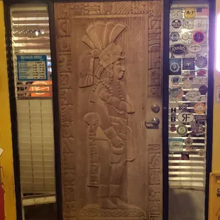 Fireside Pizza's front door.