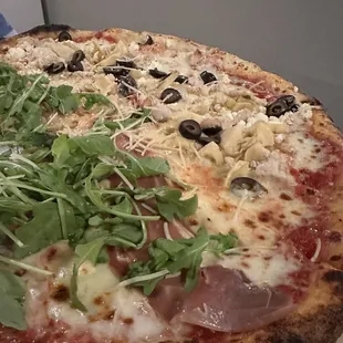 Half Parma and Half Milano Pizza