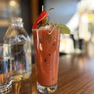 Blood Mary made with their homemade Bloody Mary mix with a hint of chipotle