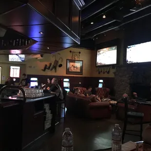 People enjoying the Hockey game.