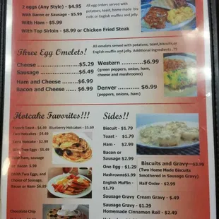 the menu for the two egg breakfast
