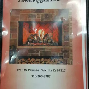 the menu for the restaurant