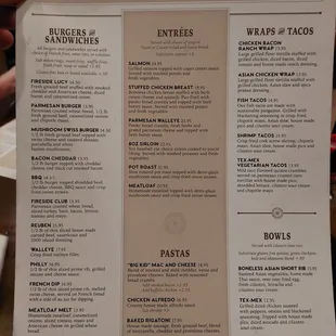 Menu side 1