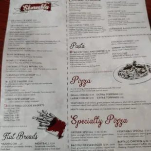 Menu side 1