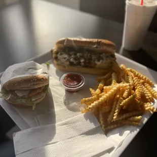 Chicken Philly and Spicy Chicken sandwich.  Perfect food other than the sandwich wasn't spicy at all. 10/10